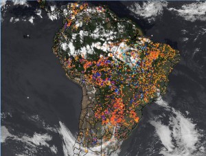 Dados de focos de incendio por regioes